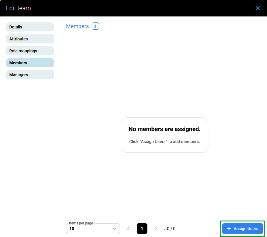 Members tab with the Assign Users button highlighted